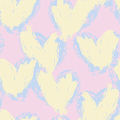 Pastels Heart shape seamless pattern design