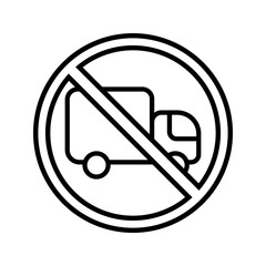 No truck-allowed sign icon vector