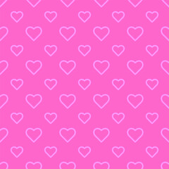 Endless seamless pattern of hearts  Pink vector hearts. For wrapping paper cloth print. Vector illustration Textile swatch Fabric design. Pattern with hearts. Celebration. Linear Heart. Stylish design