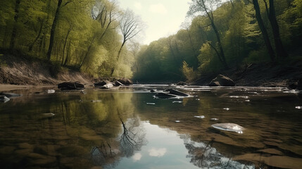 River, Generative AI, Illustration