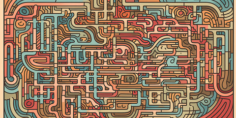 Obraz premium Maze art painting. Ai generated.
