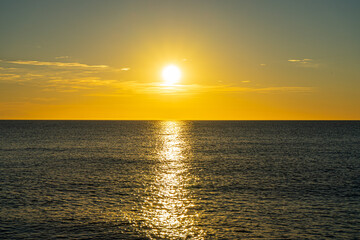Sunrise over Mediterranean Sea, Costa del Sol, Malaga, Spain