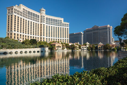 LAS VEGAS, NEVADA, USA - AUGUST 1 : View of the Bellagio Hotel and Casino in Las Vegas Nevada on August 1, 2011