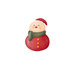 Happy snowman with Santa hat