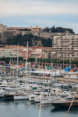Monaco, Monaco - 28.12.2021 : Port Hercule and the beautiful facades of the Principality of Monaco