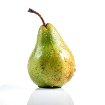 Fresh organic raw ripe pear on white background Generative AI Illustration