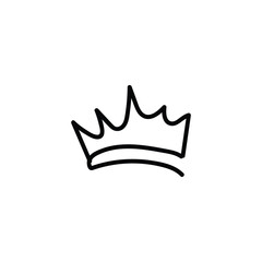 crown hand drawn icon for king and queen