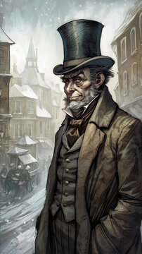 Christmas Carol, greedy vintage gentleman