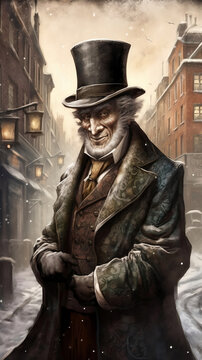 Christmas Carol, greedy vintage gentleman