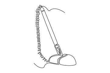 Single one line drawing bank pen. Bank concept. Continuous line draw design graphic vector illustration.