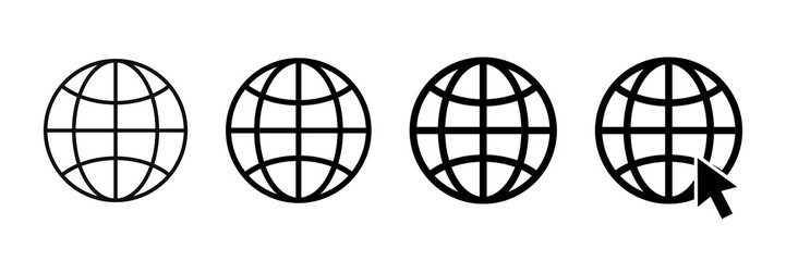 Globe icon. www world signs. Globe internet icons