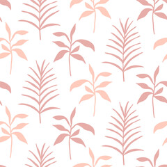 Retro Minimal Foliage Seamless Pattern Botanical