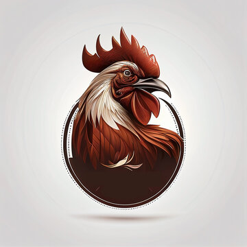 logo designs of rooster head. hen illustration. chicken logos. logo of wildlife. AI generative