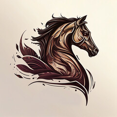 Obraz premium logo designs of horse head. horse illustration. farm animals. logo of wildlife. AI generative