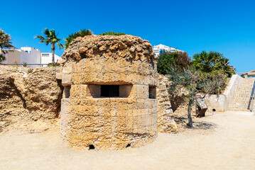 Bunker on the beach of Ampolla, Tarragona; Catalonia; Spain