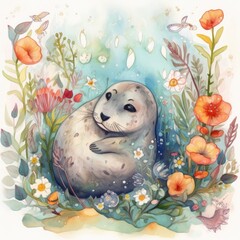 A Precious Watercolor Seal Generative Ai