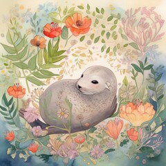 A Precious Watercolor Seal Generative Ai