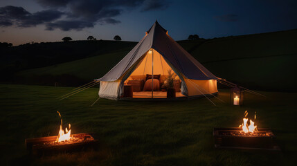 glamping. luxury glamorous camping. glamping in the beautiful countryside