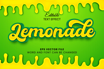 silky lemonade 3d vector text effect - obrazy, fototapety, plakaty