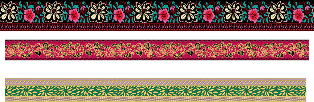 Seamless Paisley Indian Silky boder Abstract boder