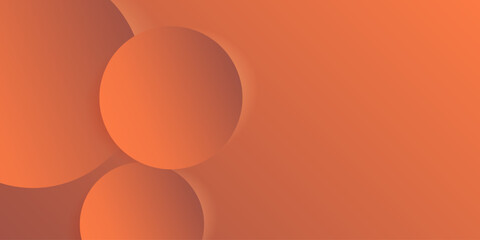 Abstract Geometric Orange and Brown Colored Gradient Background - Overlapping Lit Large Circles Pattern with 3D Effect - Wide Scale Vector Illustration, Multi Purpose Template
