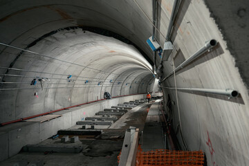 Building the new metro tunnel, Turin, Italy