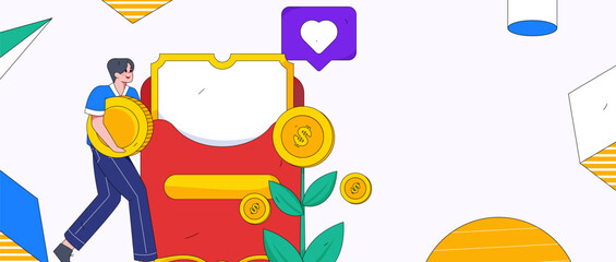 Sign in people flat vector concept operation hand drawn illustration
