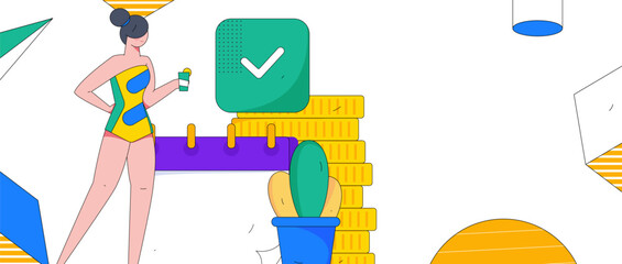 Sign in people flat vector concept operation hand drawn illustration
