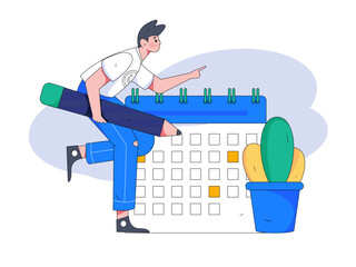 Sign in people flat vector concept operation hand drawn illustration
