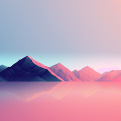 Colourful Mountain, Generative AI, Illustration
