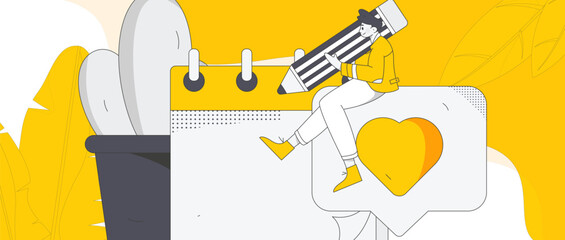 Sign in people flat vector concept operation hand drawn illustration

