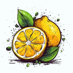 Lemon On White Background Logo. Generative AI
