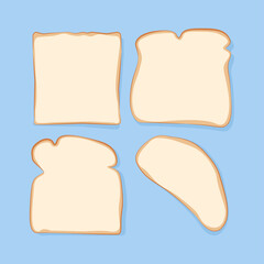 Set of different shape toast bread