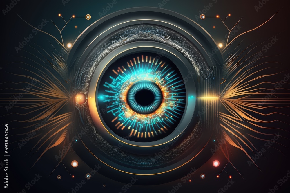 Poster n abstract circular object with vibrant colors and textures. generative ai