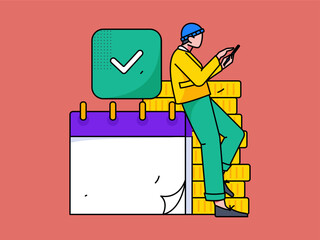 Sign in people flat vector concept operation hand drawn illustration
