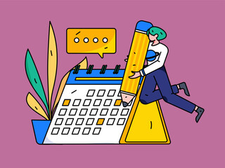 Sign in people flat vector concept operation hand drawn illustration
