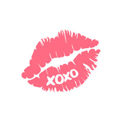 xoxo and lips vector