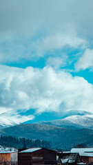 mountains and clouds