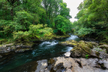 Collwith Force waterfall near Skelwith Bridge, Lakes District, England