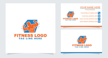 Free vector fitness logo template design
