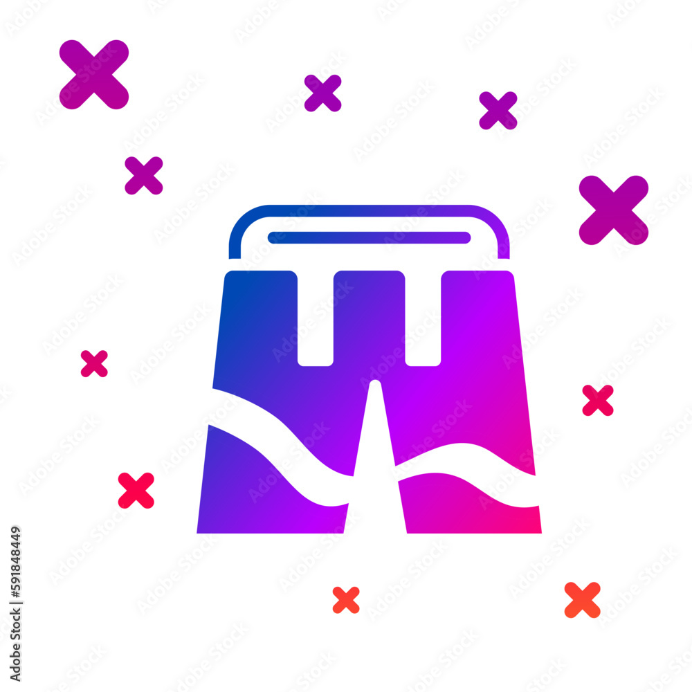 Poster color short or pants icon isolated on white background. gradient random dynamic shapes. vector