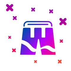 Color Short or pants icon isolated on white background. Gradient random dynamic shapes. Vector