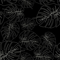 seamless floral pattern with leaves 