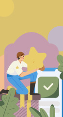 Sign in people flat vector concept operation hand drawn illustration
