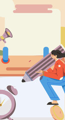 Sign in people flat vector concept operation hand drawn illustration
