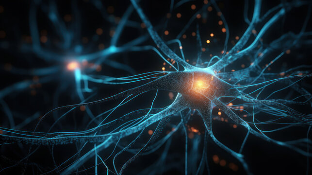 neurons in brain. neural networks concept. generative ai