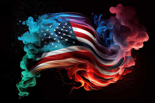 Happy labor day,Flag USA background design for independence, veterans, memorial day. Generative Ai