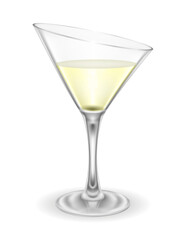 martini cocktail alcoholic drink glass vector illustration
