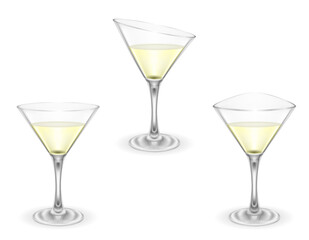 martini cocktail alcoholic drink glass vector illustration