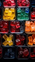 A jelly candies of different types in a closed containers ai generative illustration